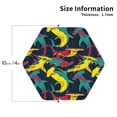 thumbnail image 2 of Honeii Colorful Sharks print Leather Coaster Set of 4, ideal for safeguarding your furniture from drinks spills and effortless cleanup-Hexagon, 2 of 6