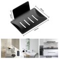 thumbnail image 2 of Wall Mounted Soap Dish No Drilling Stainless Steel Shower Soap Dish Self Adhesive STAINLESS STEEL Soap Holder (Black), 2 of 5