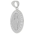 thumbnail image 2 of 14k Gold White Rhodium, Saint Jude Judas Thaddeus Pendant Charm Oval 16mm Wide, 2 of 3