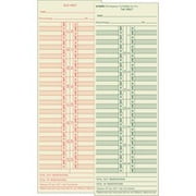 TOPS Semi-Monthly Time Cards, Double Sided Sheet - 3 1/2" x 10 1/2" Sheet Size - Yellow - Manila Sheet(s) - Green, Red Print Color - 500 / Box