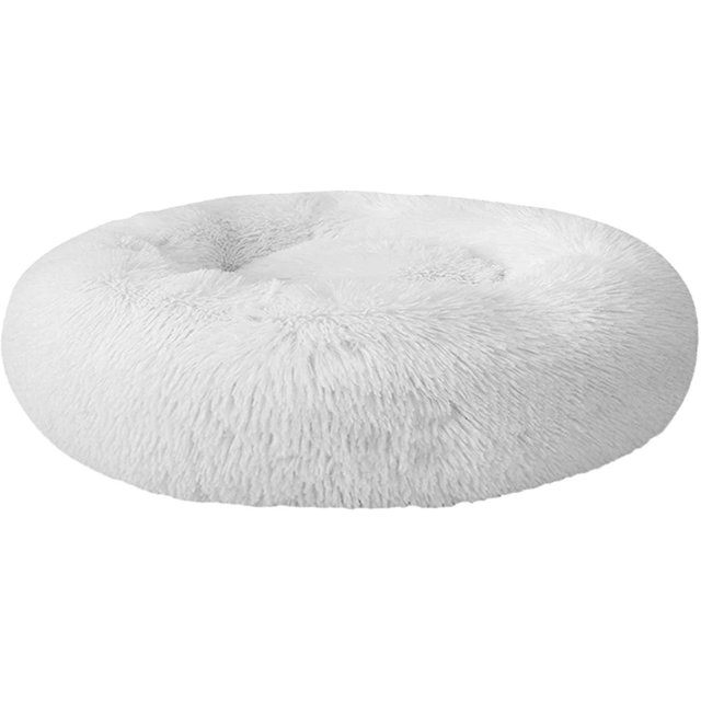 Dog Bed Donut Soft Plush Round Pet Bed For Deep Sleep Of Dogs Cats