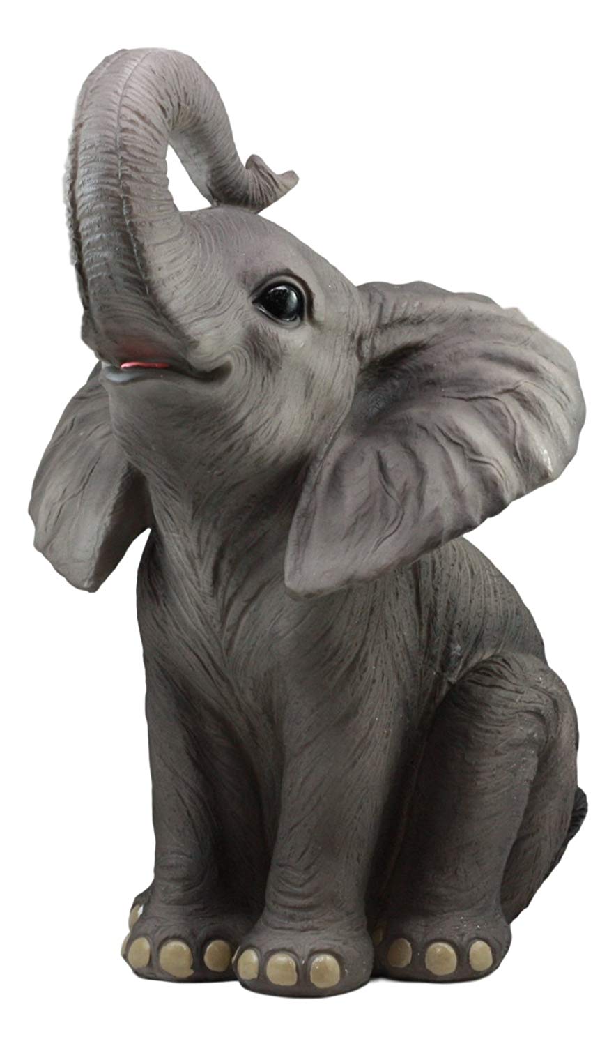 Ebros Ruby The Elephant Sitting Pretty with Trunk Up Large Statue 17