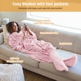 thumbnail image 2 of Catalonia Wearable TV Blanket with Sleeves Arms & Feet pockets for Adult Micro Plush Fleece Large Wrap Throw Robe 73" x 53", 2 of 9