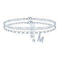 thumbnail image 1 of Tobillera Bracelet Ursteel con letra M chapada en plata, 21,5 cm, 1 of 7