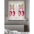thumbnail image 5 of Cherry Fruit Curtains 45 Inch Length,Sheer Curtains for Bedroom Living Room Window Spring Botanicals Bow Idyllic Country Leaf Rod Pocket Drapes Kitchen Curtains Small Half Window 42"x45" 2 Panels, 5 of 6