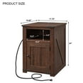 thumbnail image 7 of IFGET Farmhouse Nightstand with Charging Station, End Table with Banr Door Storage Cabinet & USB Ports & Power Outlets for Bedroom Living Room, 7 of 7