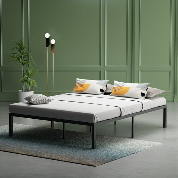 Yoneston Queen Size Heavy Duty Metal Bed Frame No Box Spring 14 Inch High with Storage