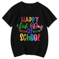thumbnail image 4 of NINGMENG Hauts et T-Shirts pour Filles Enfants Été Rentrée Scolaire Imprimé Lettre Col Rond Manches Courtes T-Shirts Décontractés Amples Mode Urbaine, Noir, 8-9 Ans, 4 of 4