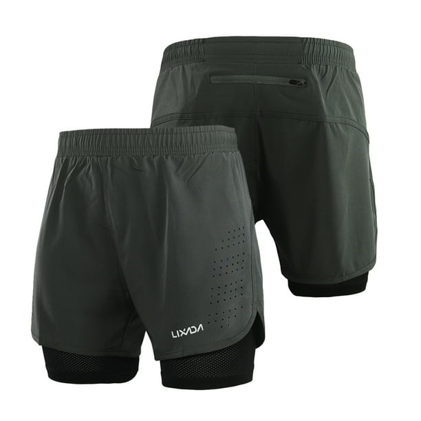 Shorts Deportivos Pantalones cortos para correr 2 en 1 de Lixada para hombres Secado rápido Respirab Lixada Shorts Deportivos