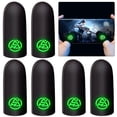 thumbnail image 4 of 6 Uds Cubierta Dedo Antideslizante Luminoso Controlador Juego Guantes Pulgar para PUBG Mobile, 4 of 8