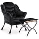 thumbnail image 1 of Yeshouse Sillón con otomana, moderno sillón con reposabrazos y bolsillo lateral, cómodo sillón de lectura de piel sintética con patas de metal para dormitorio, sala de estar, oficina, 1 of 8