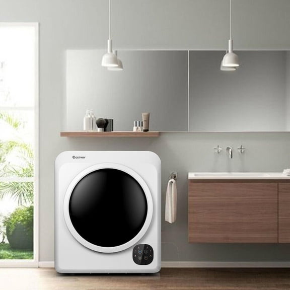 1700W Electric Dryer Portable Tumble Dryer with Steel Tub, 3.22 Cu Ft, Stainless Steel, Wall Mount