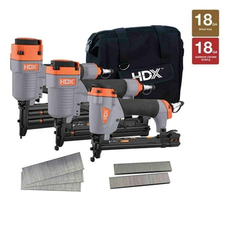 UPC 816376013809 product image for HDX Pneumatic Finishing Nail Stapler Gun Nailer Staple Dynabrade Kit (3-Piece) H | upcitemdb.com