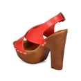 thumbnail image 3 of Breckelles CC16 Women Leatherette Open Toe Criss Cross Slingback Platform Chunky Heel Sandal, 3 of 5