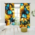 thumbnail image 2 of WNOOHIY Rustic Sunflower Butterfly Light-filtering Curtains for Bedroom Living Room,Window Treatment, Home Decor,Set of 2 Panels, 2 of 8