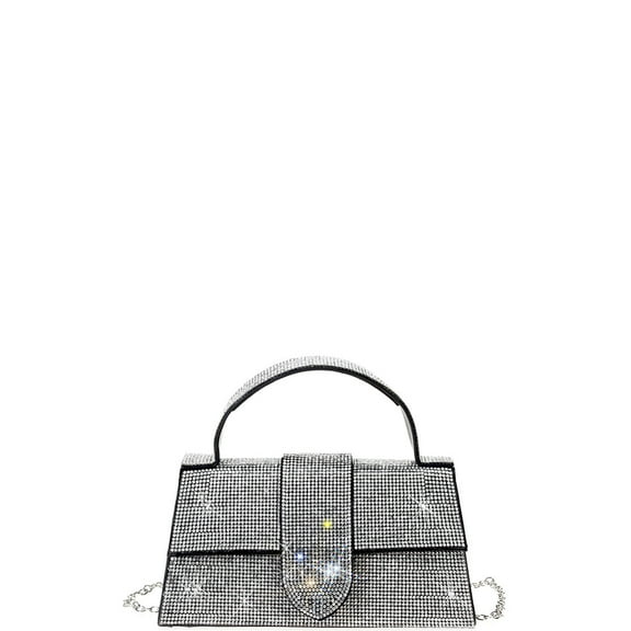 Rhinestone Allover Chic Design Handle Bag