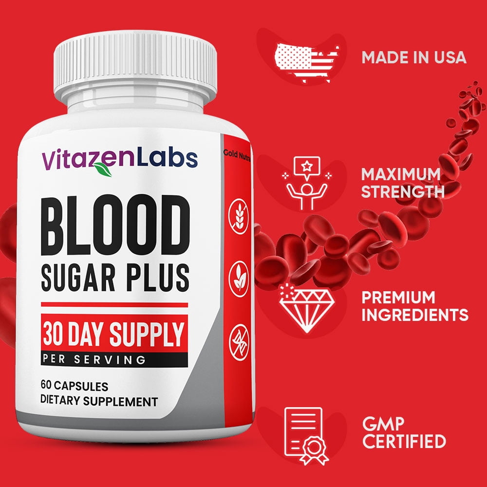 (3 Pack) VitazenLabs Blood Sugar Plus Capsules, Official Capsules, Maximum Strength, Made in the USA.