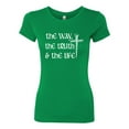 thumbnail image 2 of Wild Bobby The Way, The Truth & The Life Inspirational/Christian Women Slim Fit Junior Tee, Kelly, Large, 2 of 5