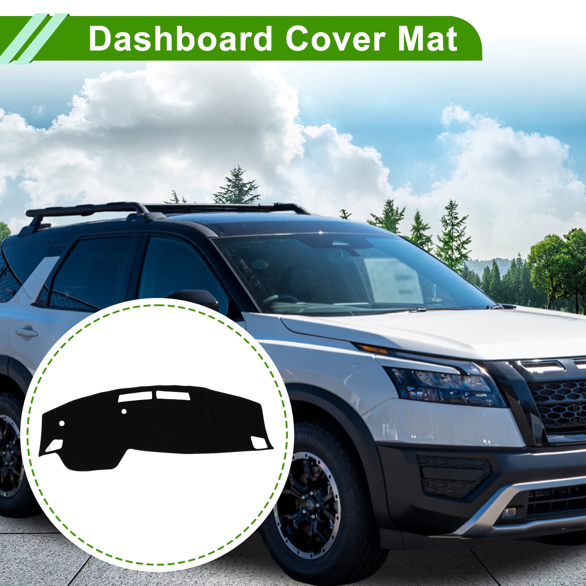 Unique Bargains Dash cover for Nissan Pathfinder 2022-2025 Dashboard cover Car Interior Anti-Slip/Anti Dust Polyester Black 1 Pc