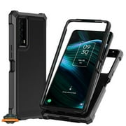 For TCL 50 XL 5G Full-Body Dual Layer Hybrid Case Slim, Drop-Proof TPU Hard PC, Durable Corner Front Bumper Protector Phone Case Cover Black