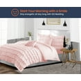 thumbnail image 2 of Wyoming King Comforter Multi Ruffle Blush 300 GSM Plush Siliconized Microfiber Fill Duvet Insert With 1000 Thread Count Egyptian Cotton Shell Fluffy with Piping & Pillowcases, 2 of 8