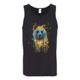 thumbnail image 2 of Bear Painting Splatter Abstract Art Animal Lover Mens Graphic Tank Top, Black, Small, 2 of 3