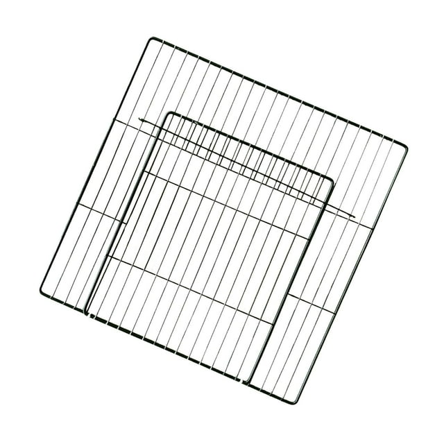 Pet Playpen Door Cage Metal Wire Indoor Fence Rabbit Small Animals Puppy Expandable Panel Dense Black Grid