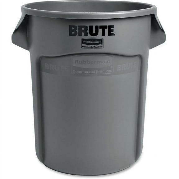 Rubbermaid Commercial Brute Round 20-Gallon Container - 20 gal Capacity - Round - 22.9" Height x 19.4" Diameter - Plastic - Gray - 1 Each | Bundle of 5 Each, Trash Cans, Kitchen, Living Room
