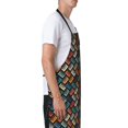 thumbnail image 2 of Goofa Retro Tape Printed Waterproof Apron 33" Chef Aprons for Men Heavy Duty Chemical Work Apron Adjustable Bib Apron, 2 of 9