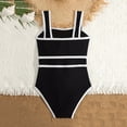 thumbnail image 5 of Mifsaly Girls One Piece Swimsuits Square Neck High Waisted Kids Bathing Suits Color Block Summer Beach Pool Teen Swimwear, 5 of 9