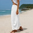 thumbnail image 5 of Xdegoge Baggy Harem Pants for Women Elastic Waist Lantern Trousers Casual Flowy Wide Leg Lounge Bottoms Summer Beachwear, 5 of 7