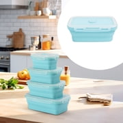 Tupper Silicona, Fdelink 4 Piece Silicone Storage Containers With Lidsset Microwave & Freezer Saving Design for Kitchen Travel and Meal Prep