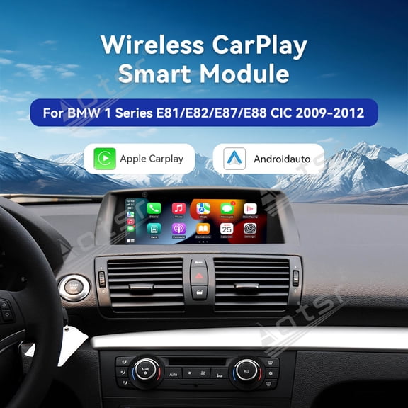 Aotsr Wireless Carplay Android Auto for BMW 1 Series E81/E82/E87/E88 CIC 2009-2012 platform New Version Retrofit Kit Decoder