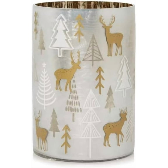Yankee Candle Holiday Winter Gold Large Flickering Jar Candle Holder With Reflective Interior