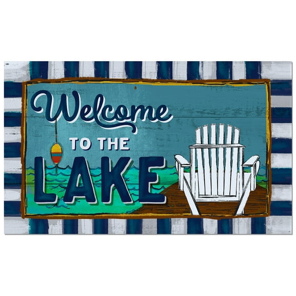 CounterArt "Welcome To The Lake" Indoor/Outdoor Entryway Floor Mat 29.5" by 17.75"
