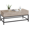 Alden Design Farmhouse Split Lift Top Coffee Table, Rustic Gray