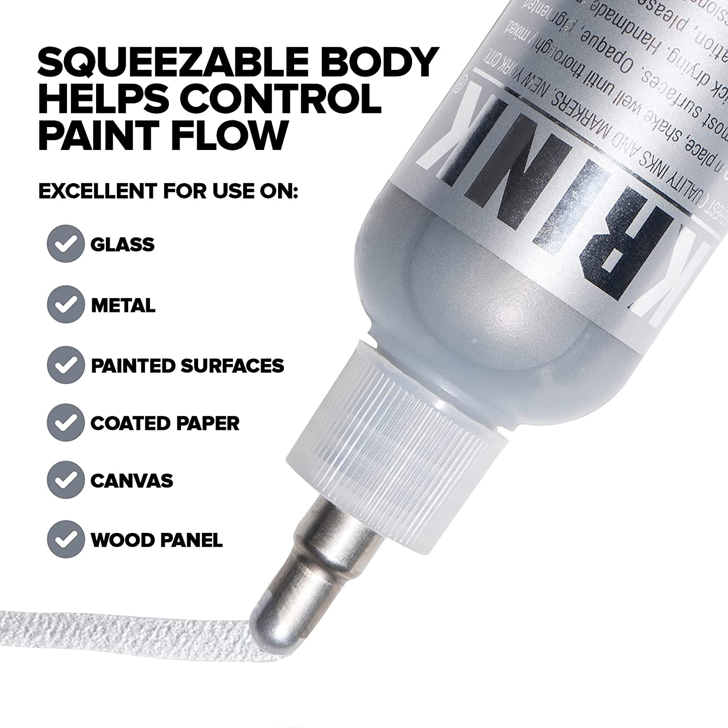Krink K-66 Steel Tip Paint Marker, Silver