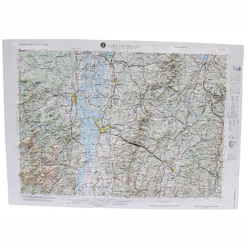 Hubbard Scientific Lake Champlain, New York; Vermont Raised Relief Map