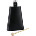 thumbnail image 1 of Campana de vaca de acero y Metal Sincero 7 pulgadas con mango para batería animadores bodas juegos deportivos, 1 of 5