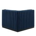 thumbnail image 4 of Modular Sofa Corner Chair, Blue Navy, Velvet, French Living Lounge Cafe Lobby Hospitality Restaurant, Modern Contemporary Boutique HB33756, 4 of 6