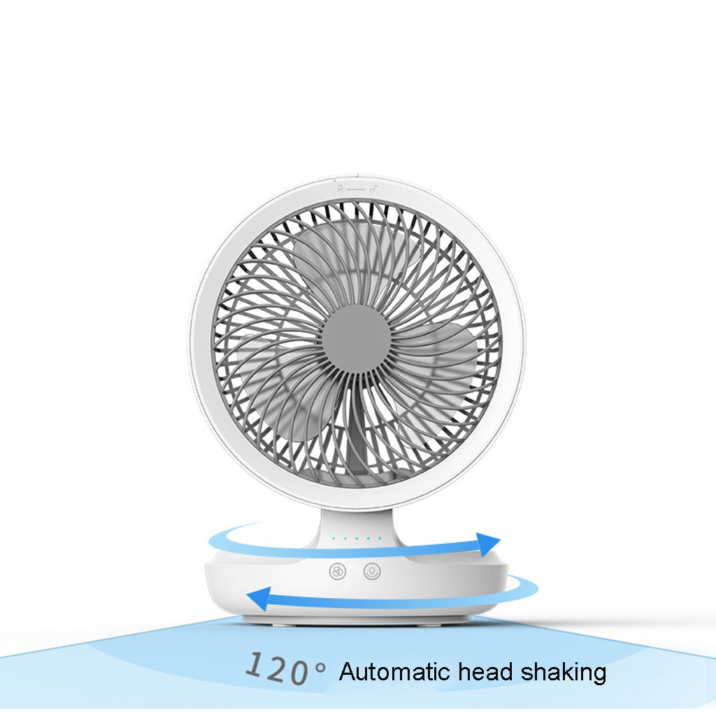 ZUARFY 4000mAh USB Rechargeable Air Circulation Fan 120 Degree Oscillation 4 Speed Foldable Fan With LED Light for outdoor Home