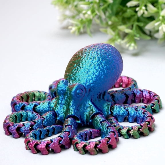 3D Printed octopus,Flexible Joint Animal lacertid Figurines,Realistic Eyes, Home Office Decor,Fidget Toy for Adults Teens Boy Festival Gifts