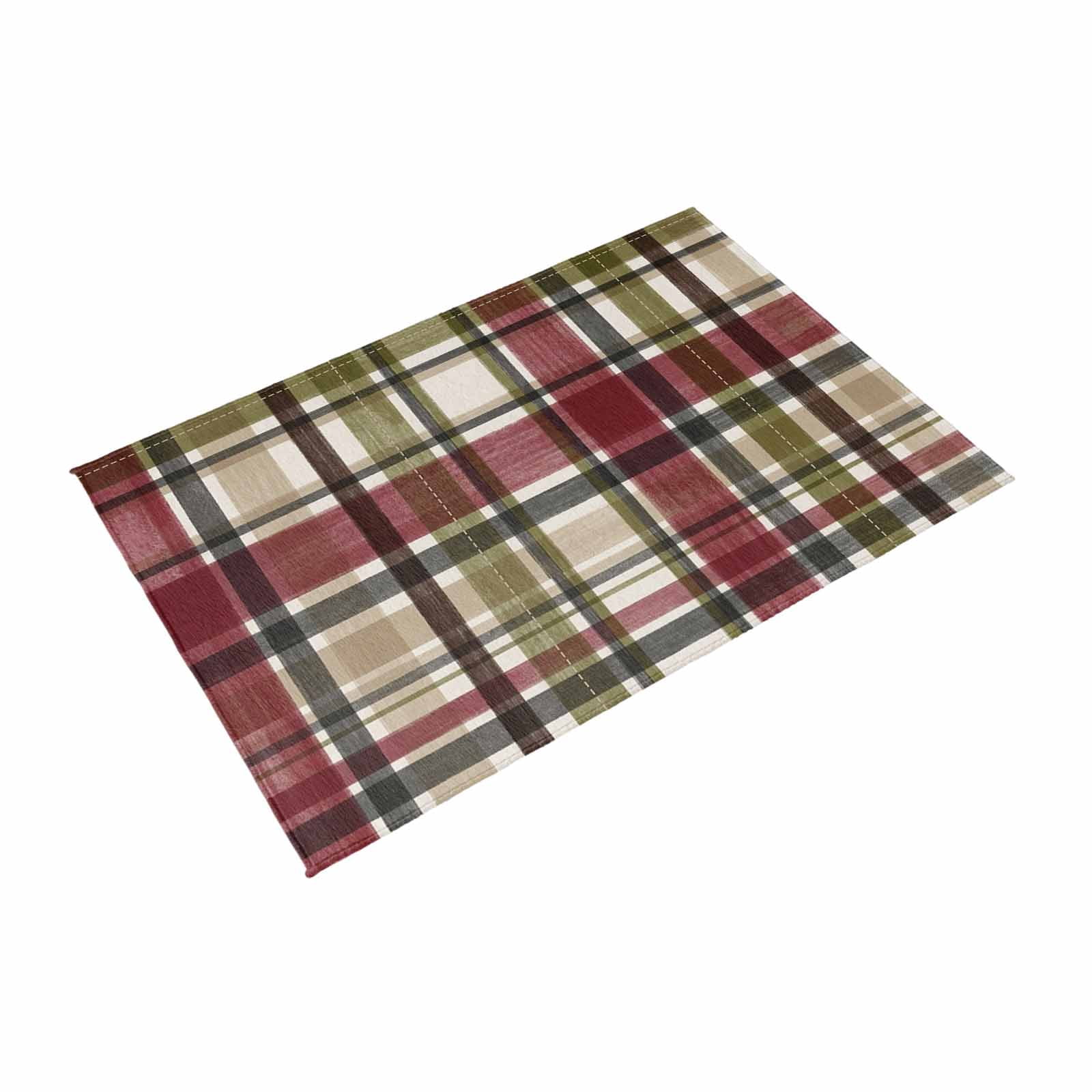 Buffalo Check Outdoor Rug for Patio/Deck/Porch, Non-Slip Large Area Rug 4 x 6 Ft, Red Green Farmhouse Plaid Vintage Autumn Indoor Outdoor Rugs Washable Area Rugs, Reversible Camping Rug Carpet Runner