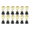thumbnail image 1 of 12 mini trofeos de colores brillantes, base estable de plástico resistente, trofeos de premio dorados livianos para fiestas escolares de niños, 1 of 15