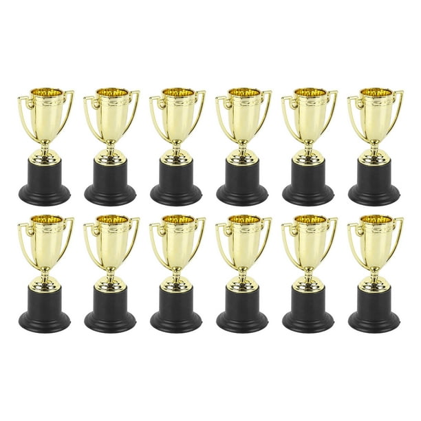 Mini Trofeos, Vasos De Trofeo Dorados De Plástico Resistente, Seguros Y Duraderos, 12 Piezas Para Fiesta