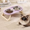 thumbnail image 4 of 1 cuenco plegable de acero inoxidable para mascotas, cuenco para comida para gatos, cuenco para comida para perros, cuenco doble con protección para el cuello y patas altas, 4 of 5