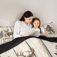 thumbnail image 5 of Homewish Animal Deer 3-Piece Full Size Comforter Sets for Female Men Teens,Brown Wheat Bedding Comforter Set,Jungle Wildlife Lightweight Bedding Sets,Retro Vintage Room Decor,Reversible, 5 of 8