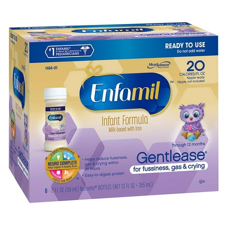 Enfamil Gentlease Baby Formula (24 Count) 2 fl.oz. Nursette Bottles