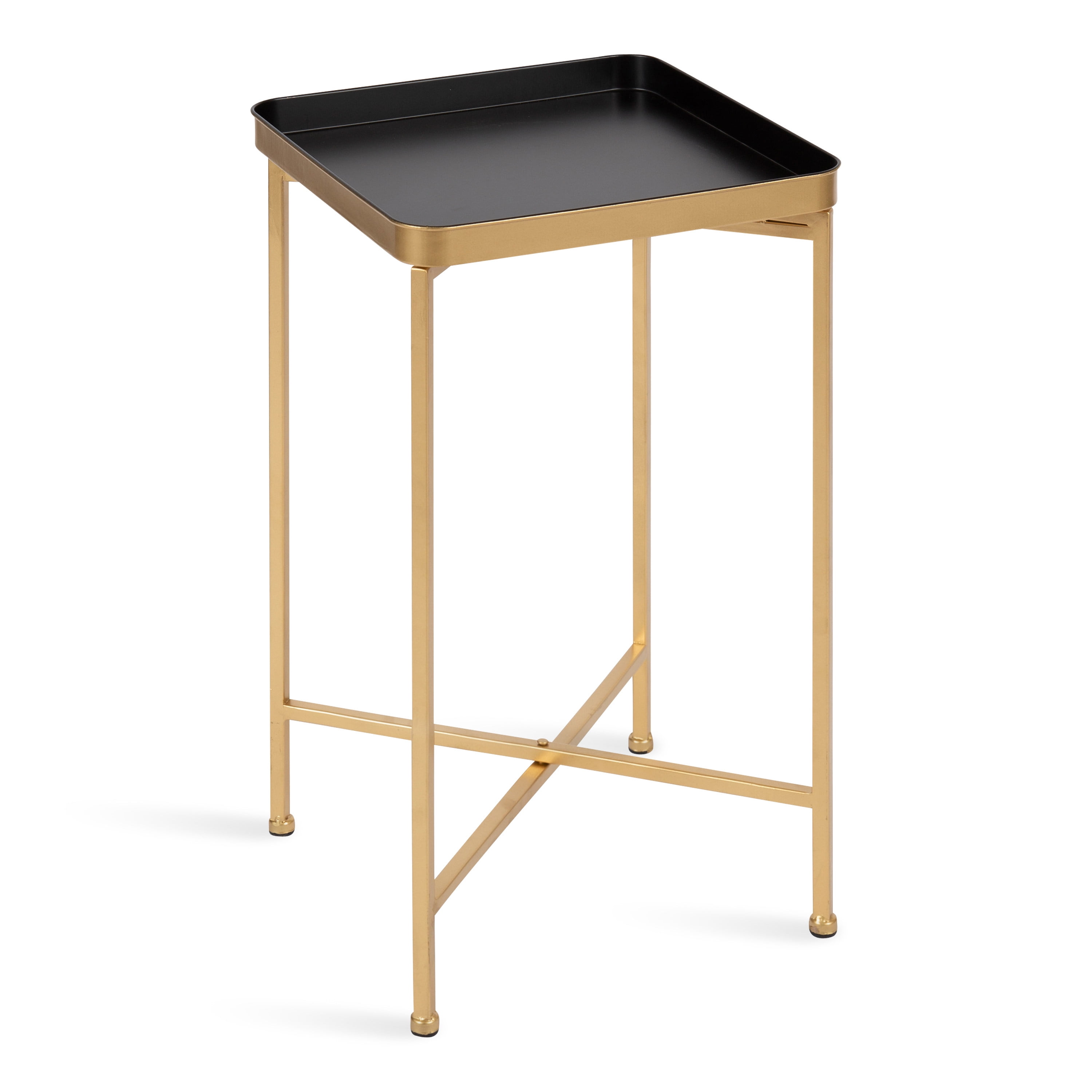 Celia 14x14x26 Modern Black Metal Square Tray Side Table