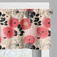 thumbnail image 5 of Ambesonne Floral Valance & Curtain, Circled Abstract, 55"x36", Pink and Black, 5 of 6